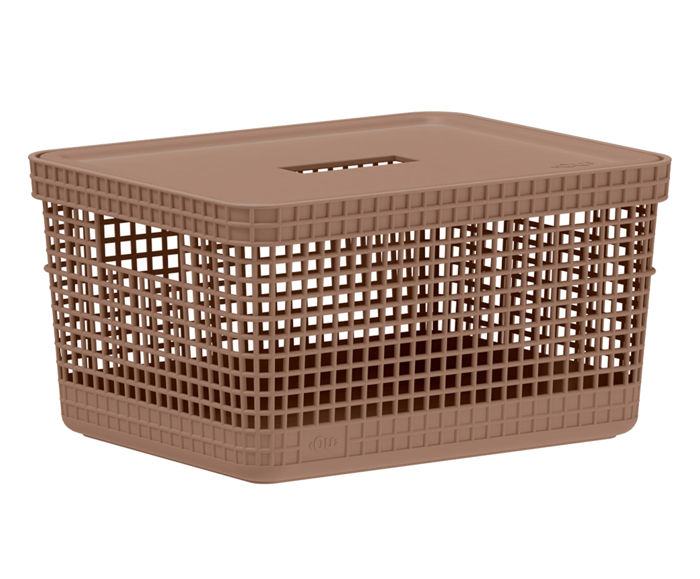 Cesto Grid com Tampa Marrom image number 0