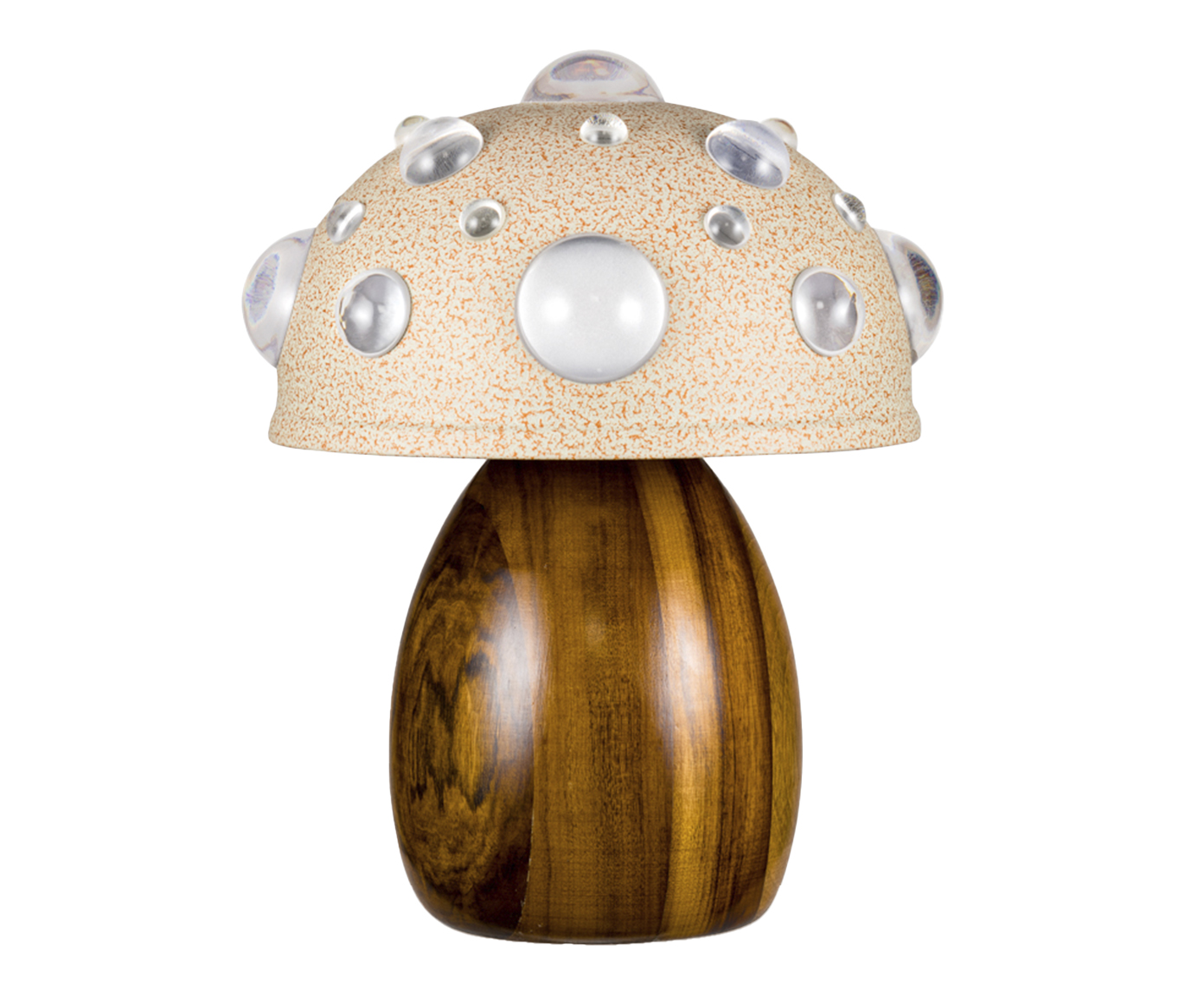 Lumin&aacute;ria Mini Cogumelo Coral e Imbuia image number 1