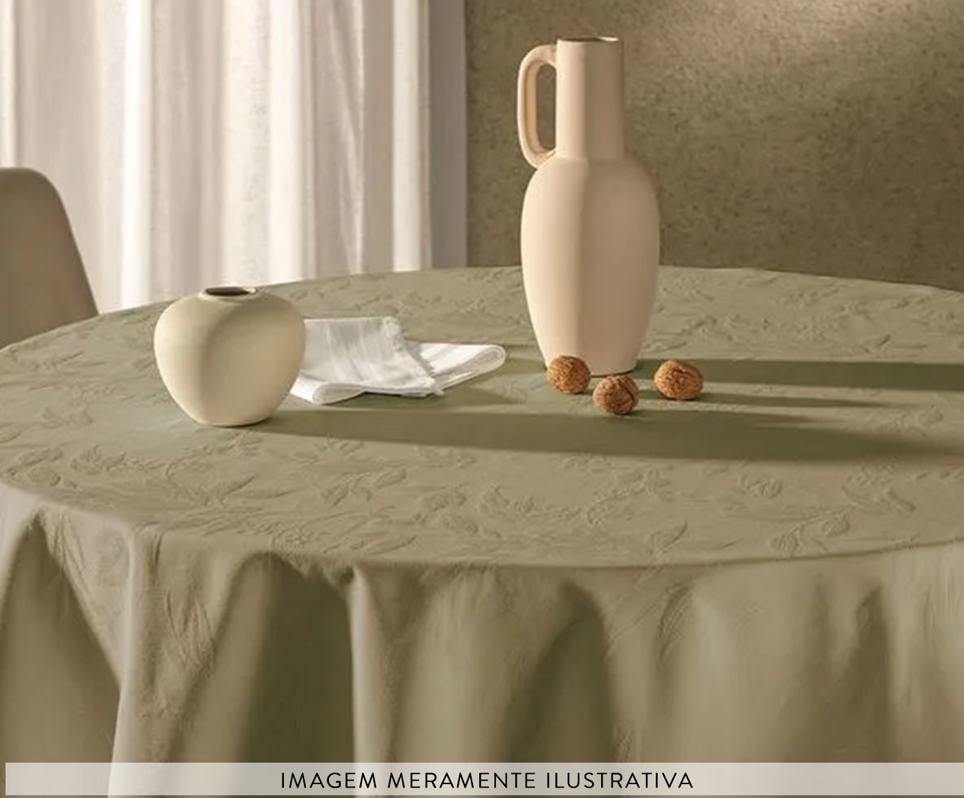 Toalha De Mesa Katherine Oliva Verde Oliva image number 2