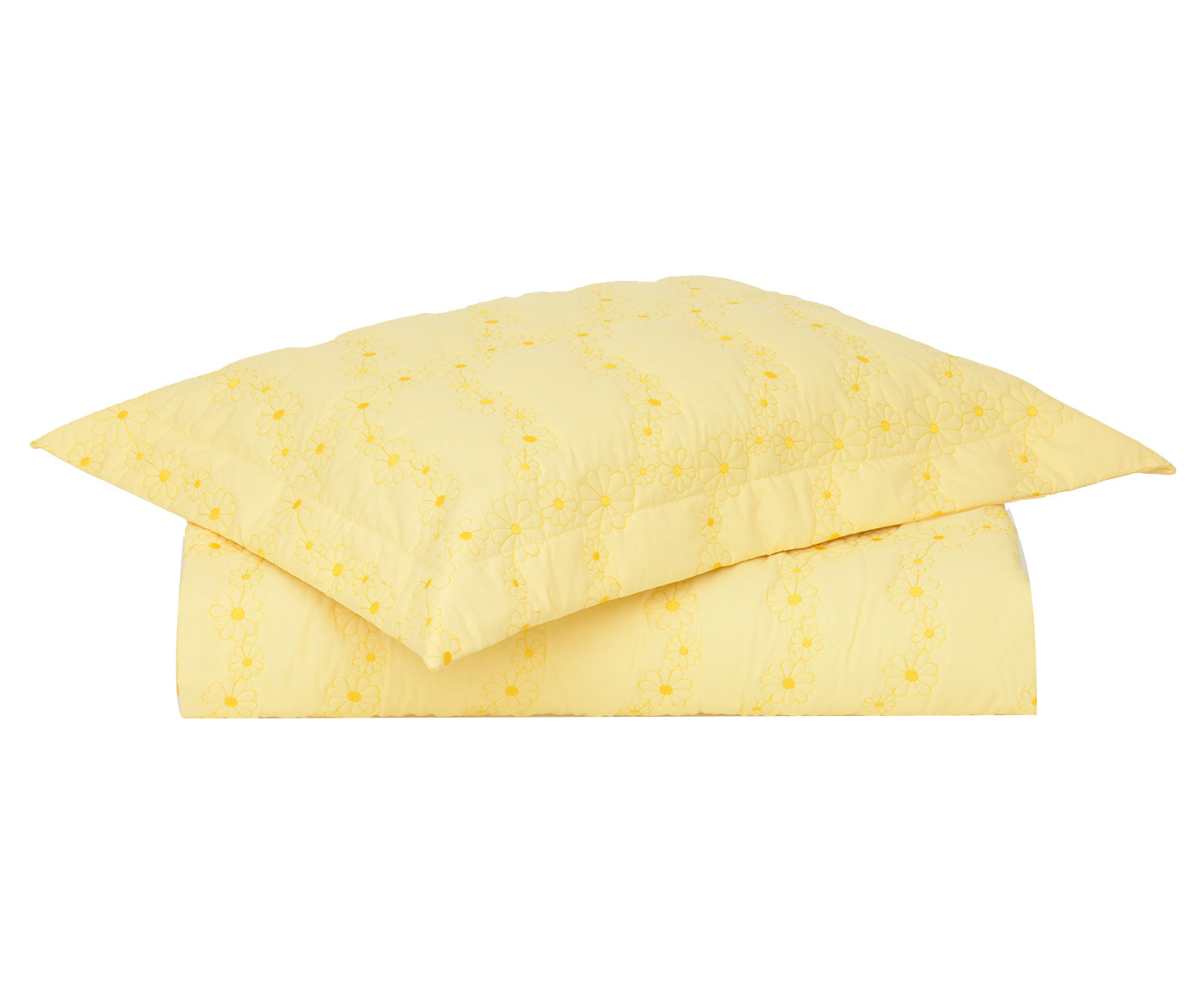 Jogo de Cobre-Leito com Bordado Nuance Amarelo 200 Fios King Size - image 0