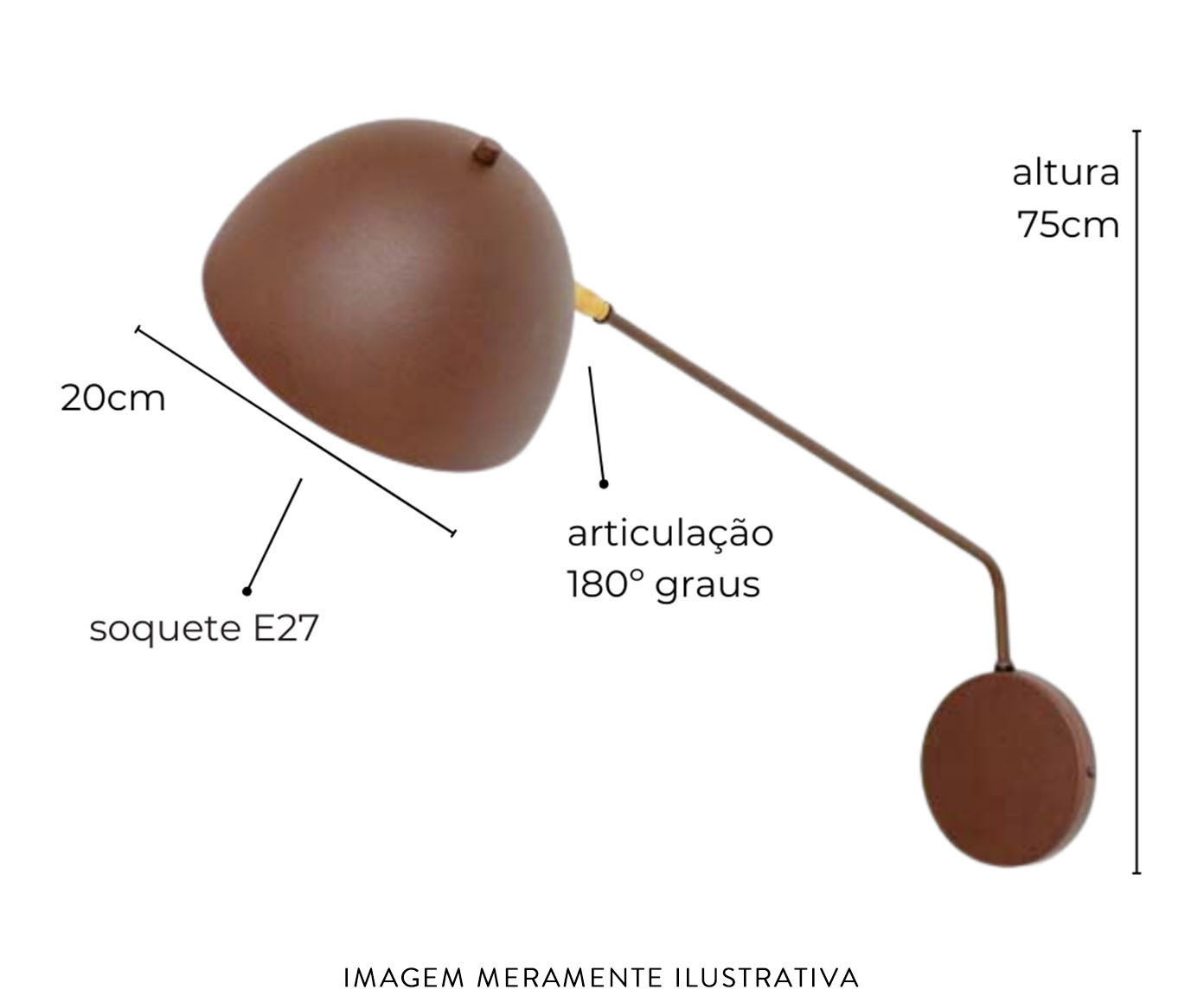Arandela Wang Marrom Corten image number 3