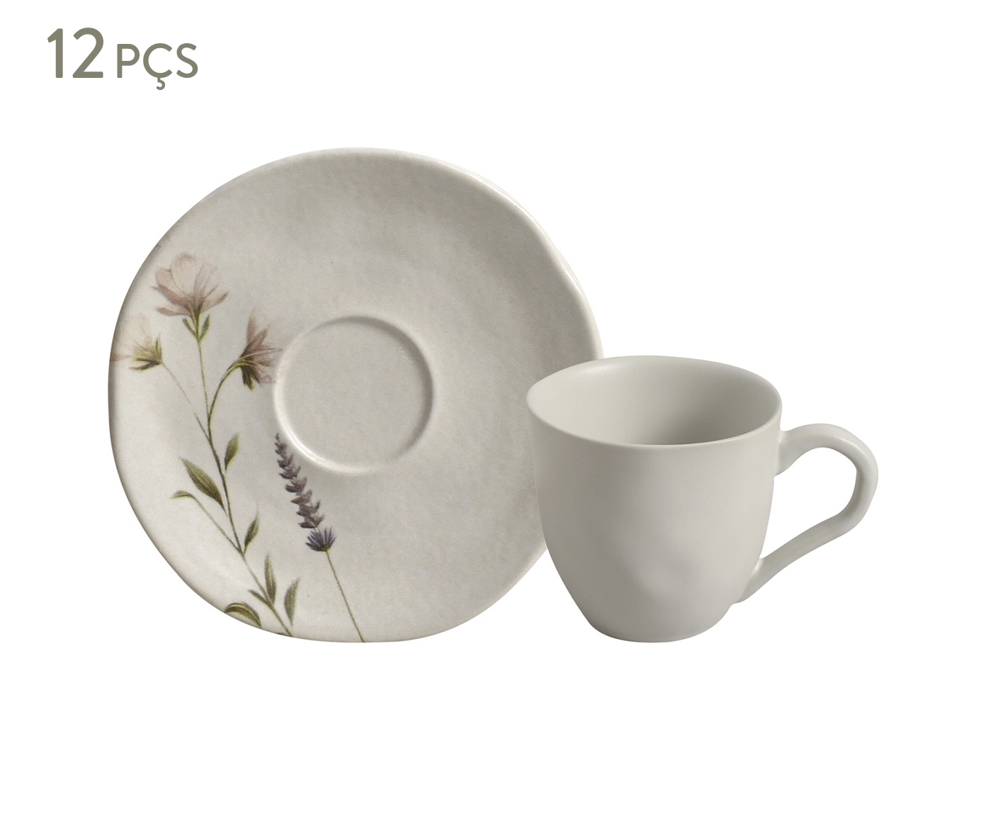 Jogo de X&iacute;caras para Caf&eacute; Org&acirc;nico Lavanda Floral - image 0