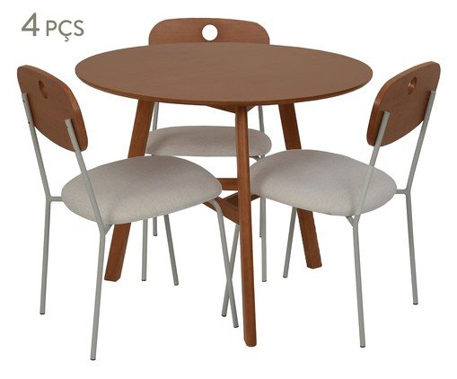 Conjunto de Mesa Mira e 3 Cadeiras Mira  Bege image number 0