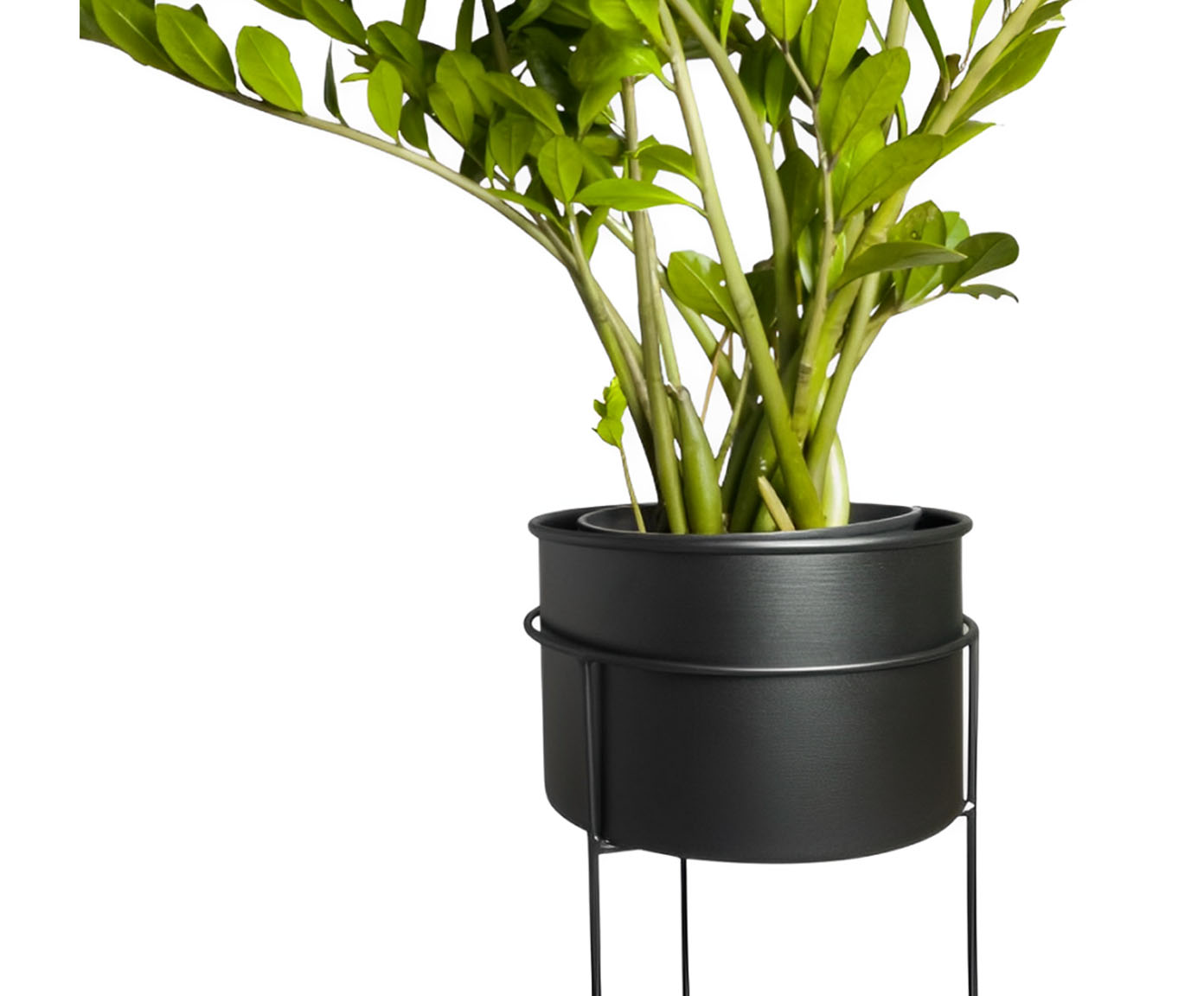 Suporte de Plantas com Vaso Humait&aacute; Preto - image 1