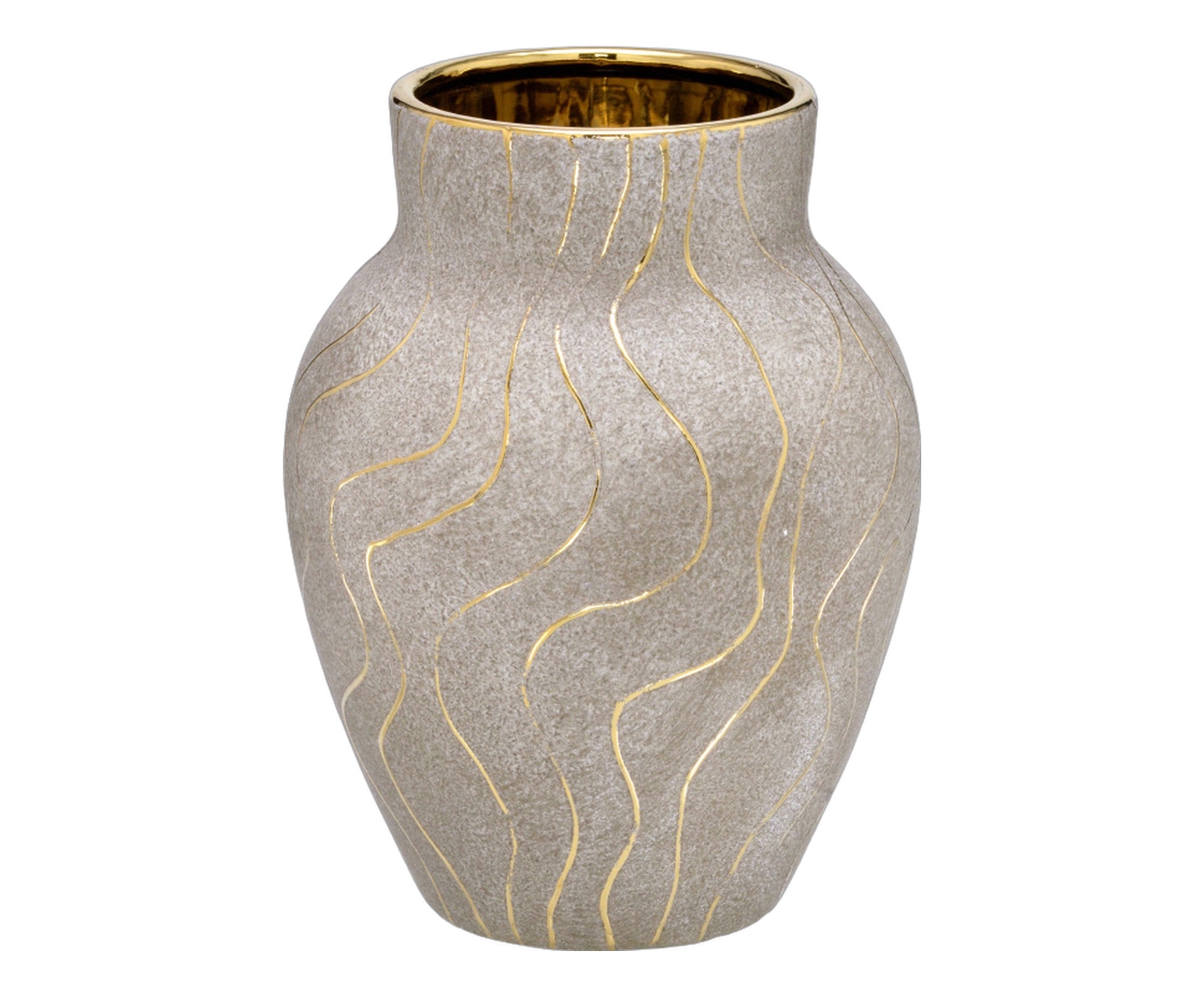 Vaso Decorativo Lexion Cinza e dourado - image 0