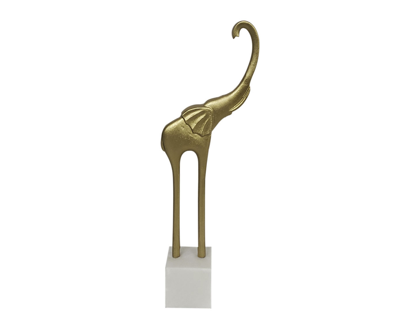 Adorno Elefante com Base em M&aacute;rmore I - Dourado - image 0
