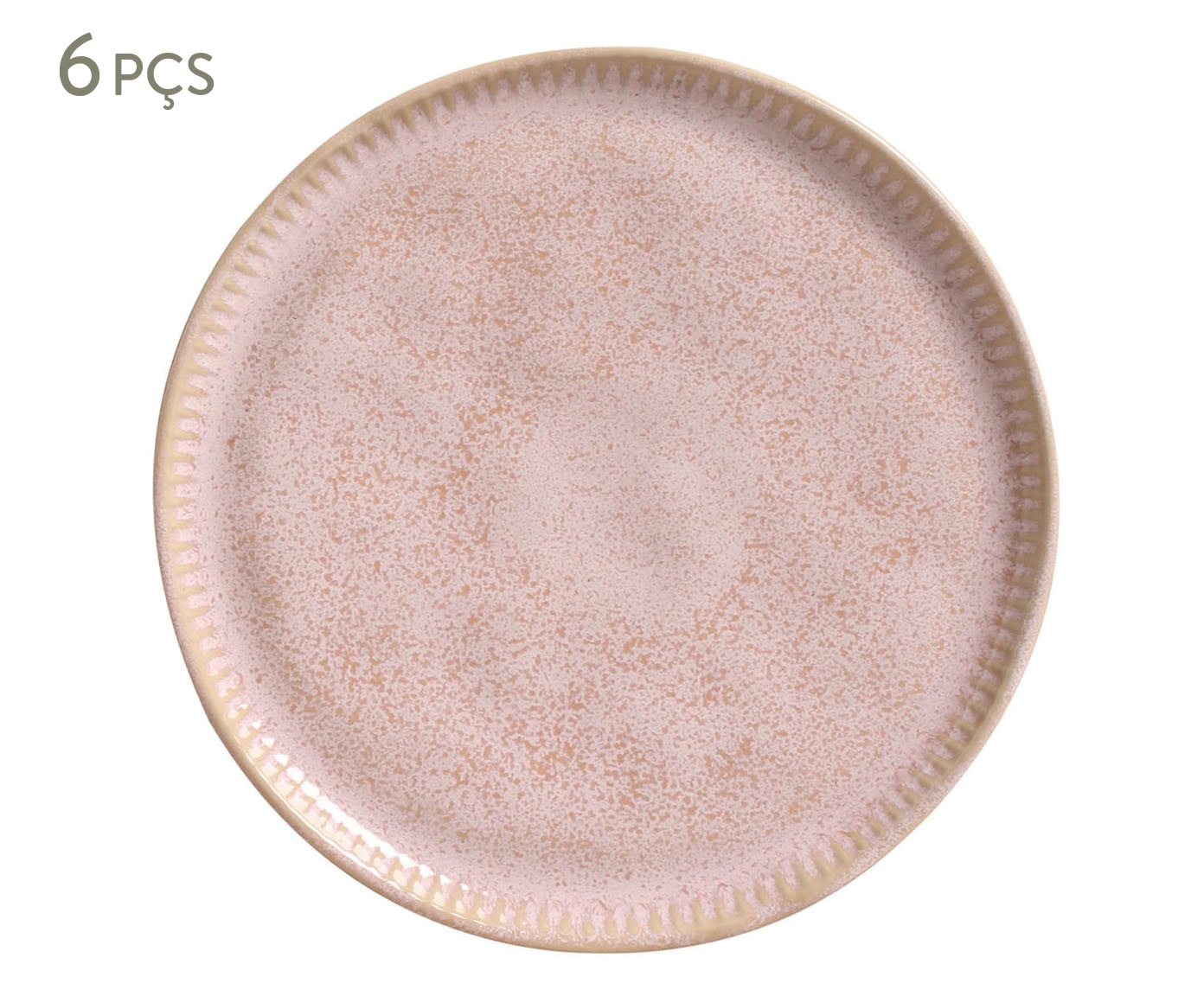 Jogo de Pratos para Sobremesa Linhas Litchi Rosa - image 0