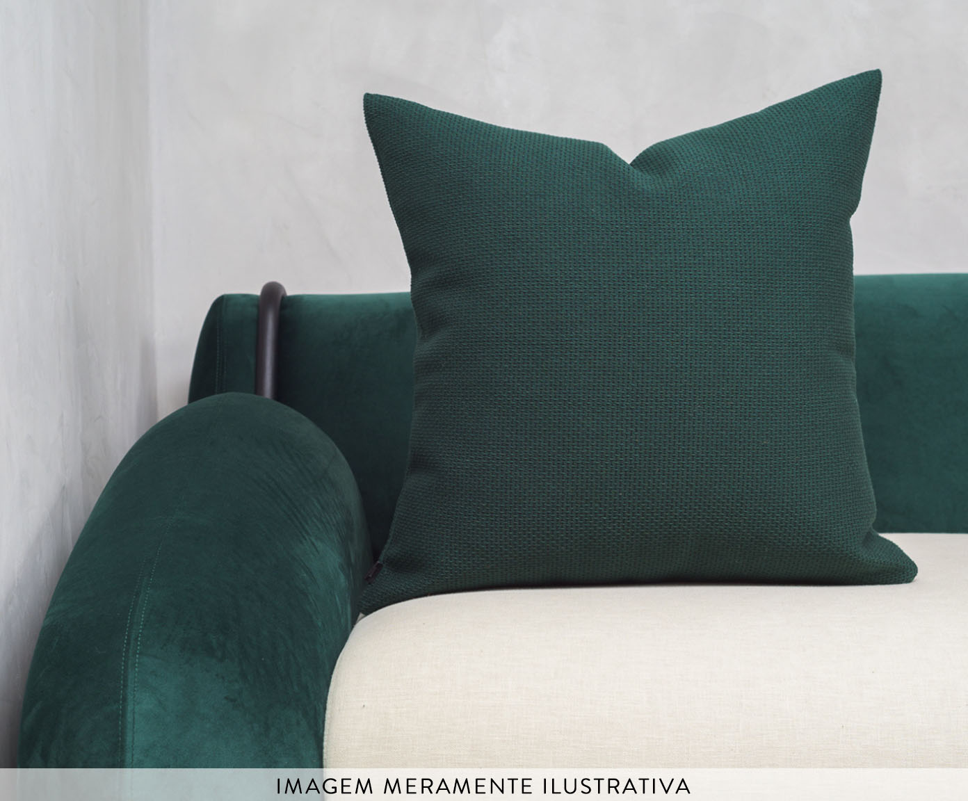 Almofada Linho Tramado Quadrada - Verde Floresta image number 3