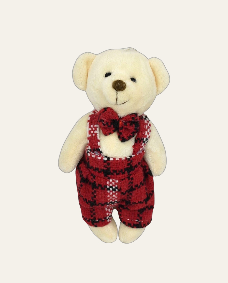 Ursinho Natalino Macac&atilde;o Xadrez Vermelho - image 0