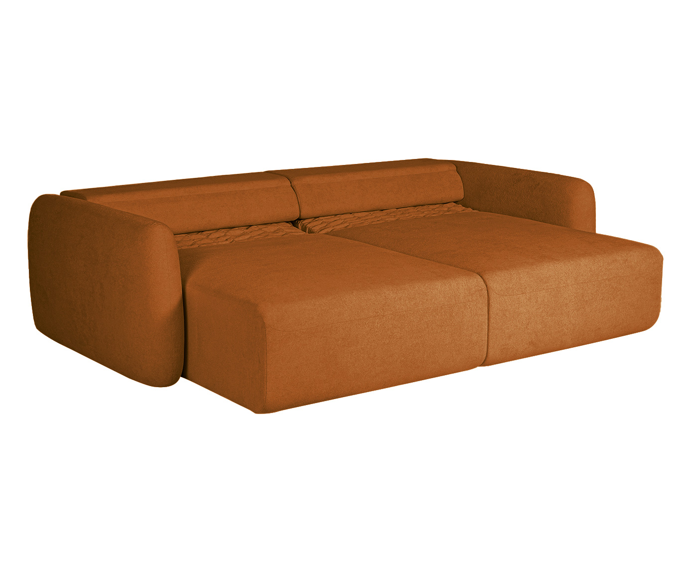 Sof&aacute; Retr&aacute;til Seno I em Boucle Aveludado Terracota image number 6