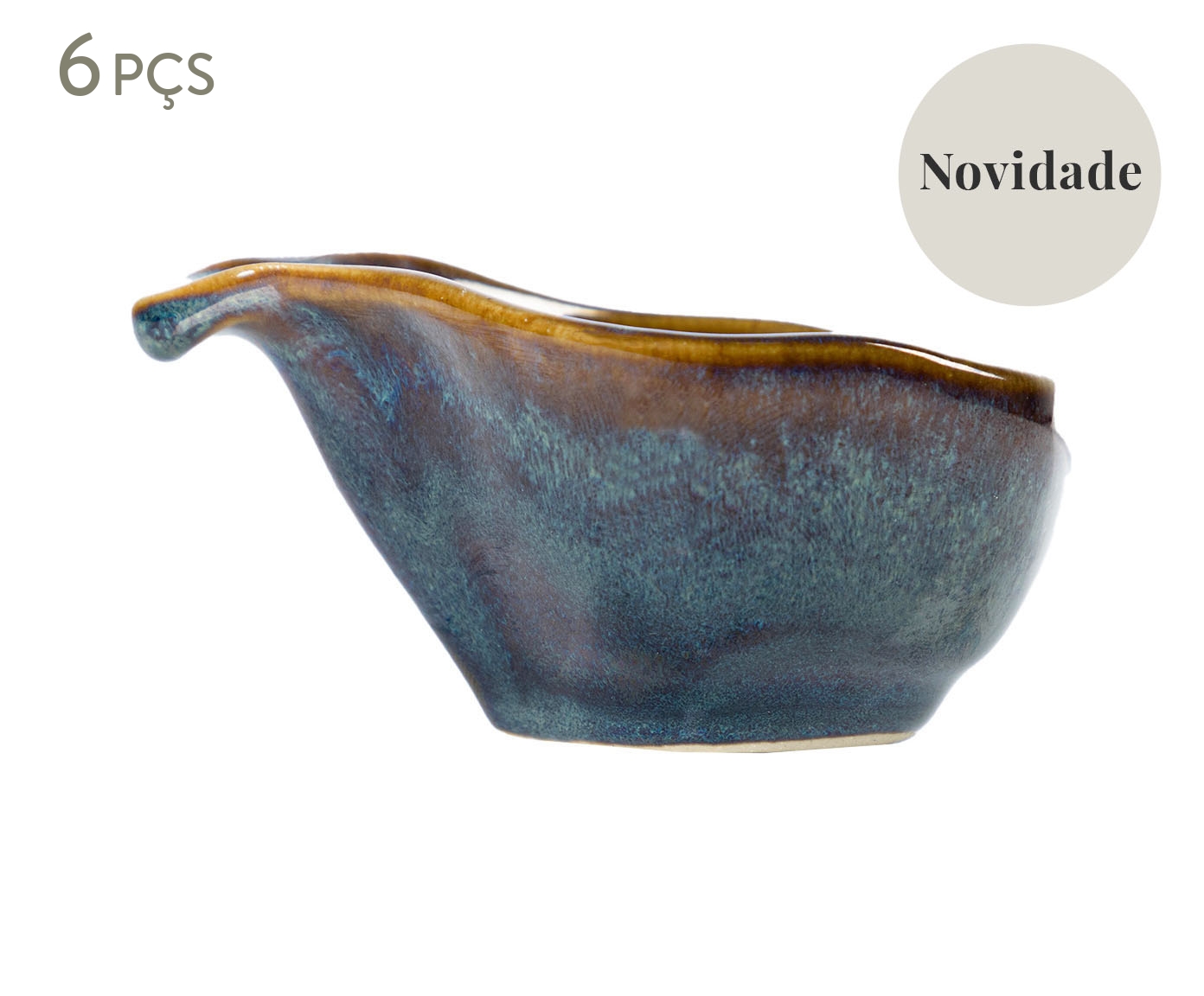 Jogo de Molheiras Oval Org&acirc;nico Oceano Azul - image 0
