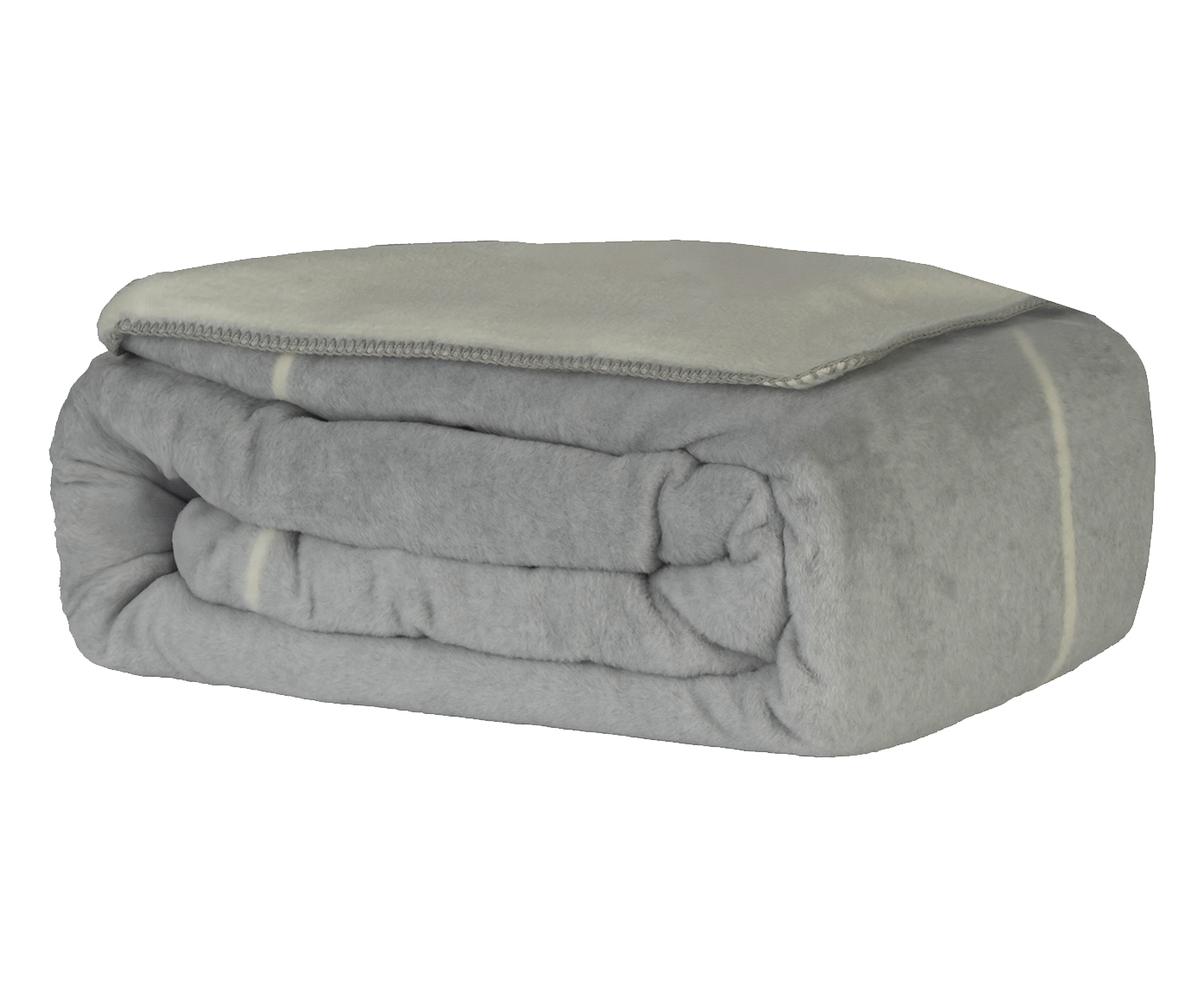 Cobertor Viana Prata e Off White - image 1