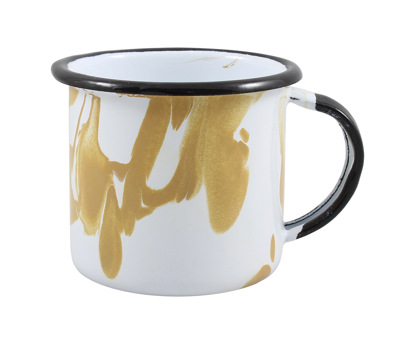 Caneca Esmaltada Marmorizada Marrom image number 0