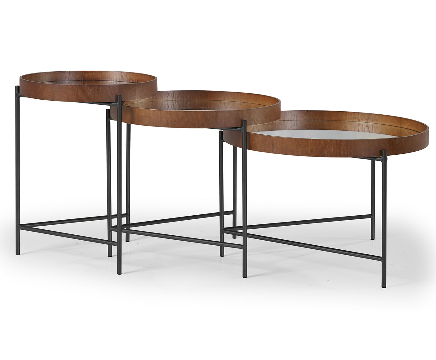 Mesa Lateral Debora Espelho Prata Liso com Base de Metal image number 3
