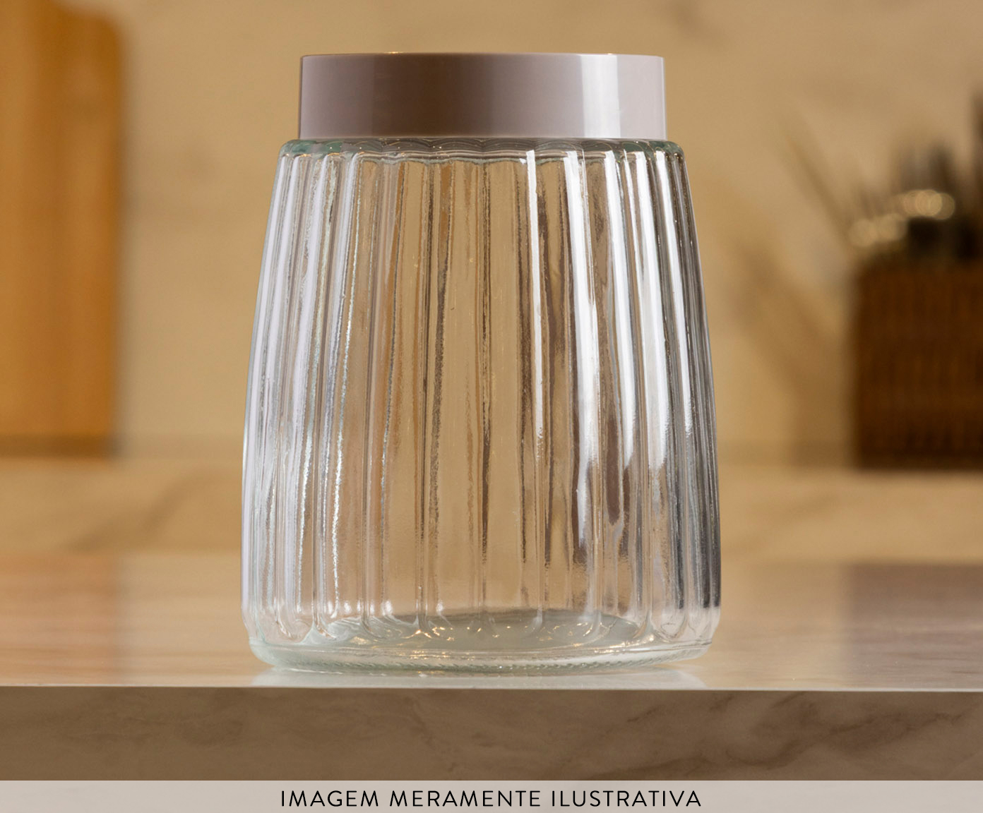 Pote com Tampa Taupe - 790ml - image 1