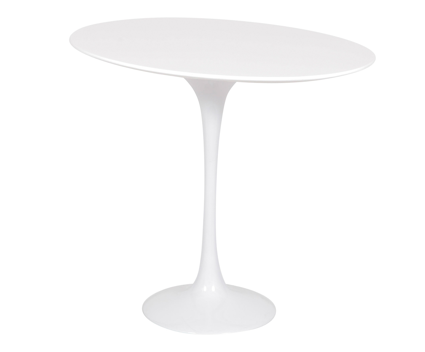 Mesa Saarinen Lateral Oval Quartzo com Base Branca - image 0