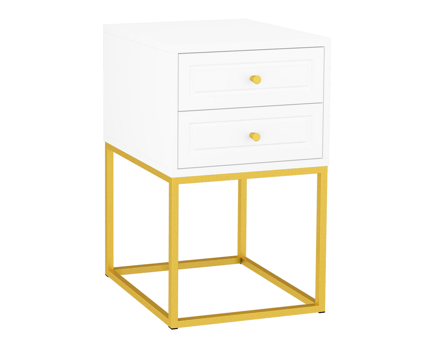 Mesa de Cabeceira Bonn Branco e Dourado image number 0
