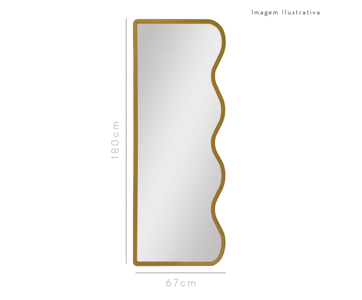 Espelho de Ch&atilde;o Wave Org&acirc;nico Dourado image number 5
