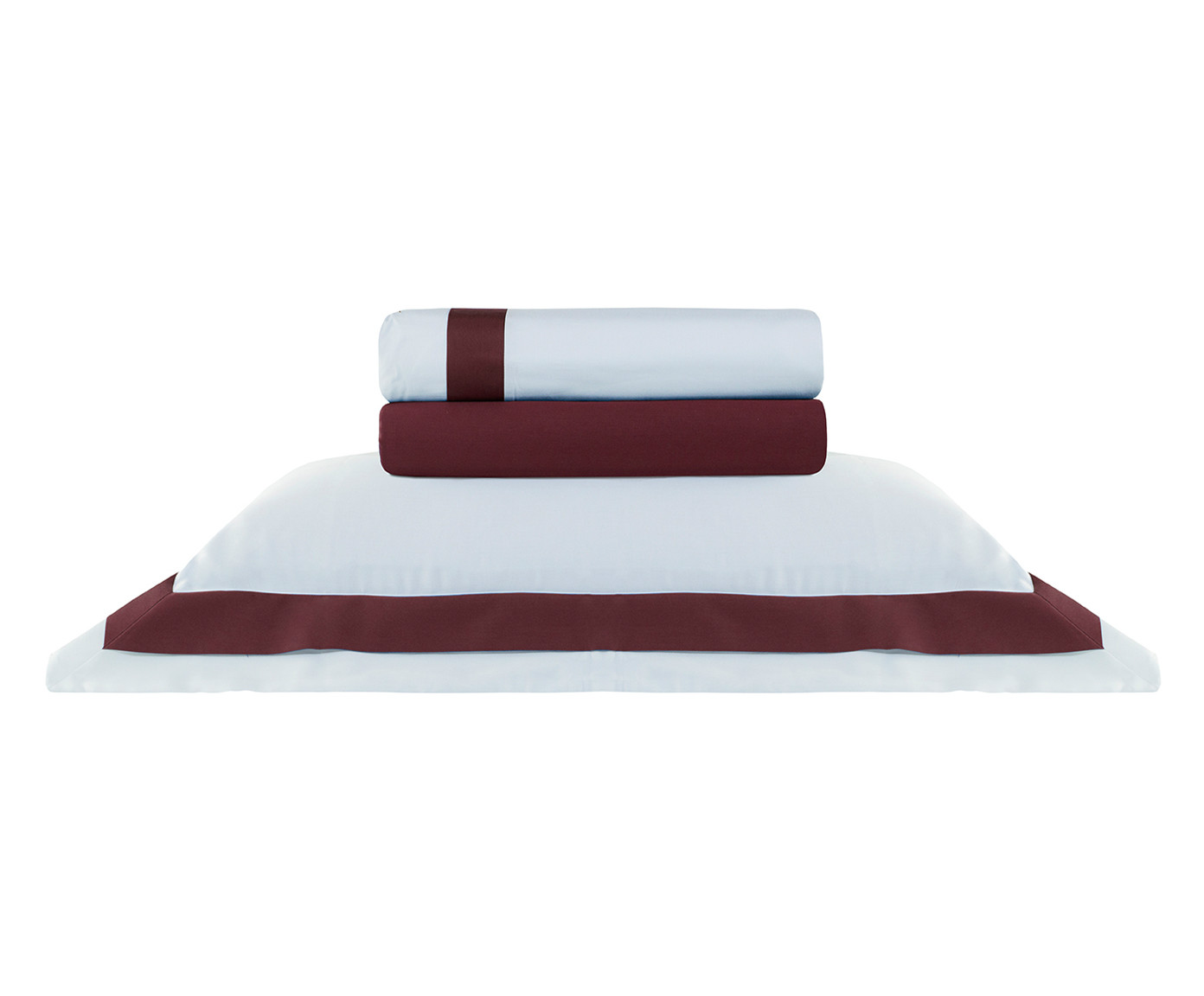 Jogo de Len&ccedil;ol Acetinado St.Germain Malbec e Branco 300 Fios - image 1