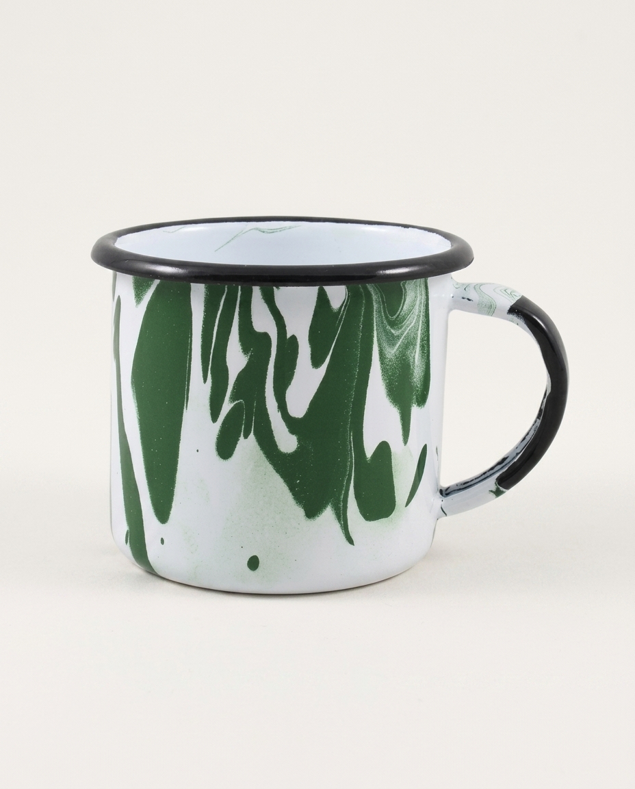 Caneca Esmaltada Marmorizada Verde image number 2
