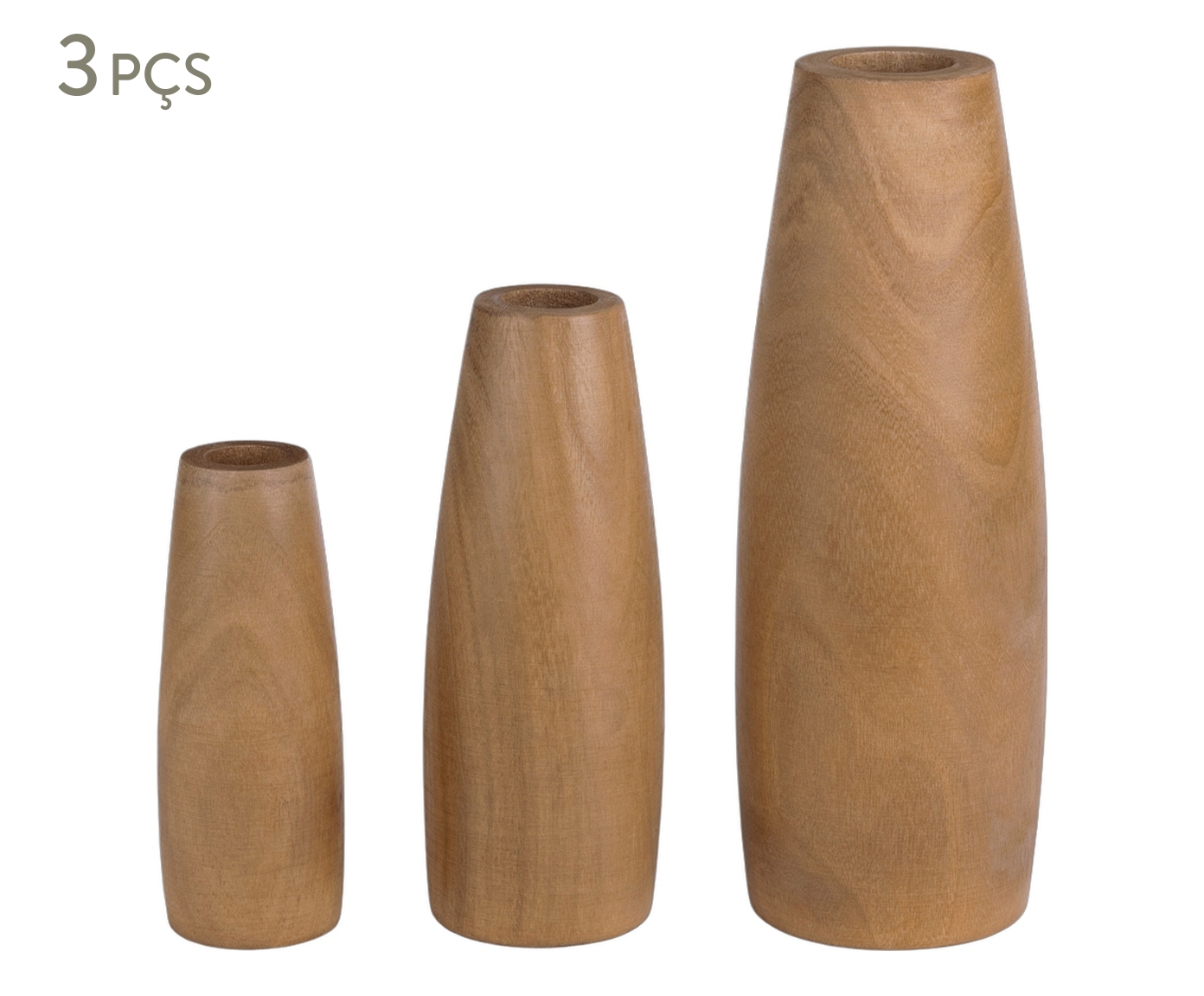 Jogo de Vasos em Madeira Achuqalla - image 0