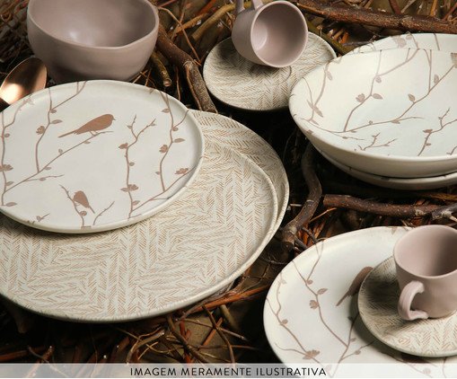 Jogo de Pratos Rasos Bio Stoneware Luar Cru image number 2