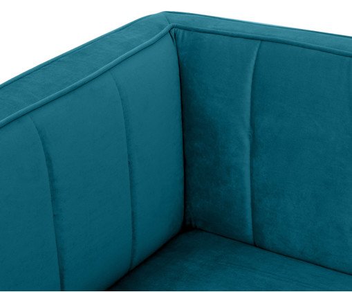 Sof&aacute; Day Bed Bergamo em Veludo - Azul Pav&atilde;o image number 4
