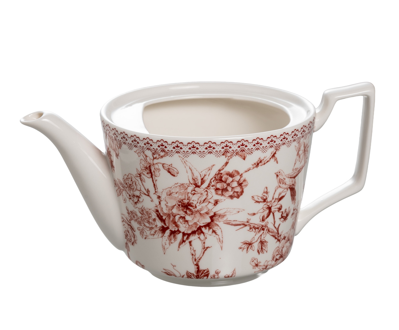 Bule de ch&aacute; Hort&ecirc;nsia em new bone china bord&ocirc; image number 2