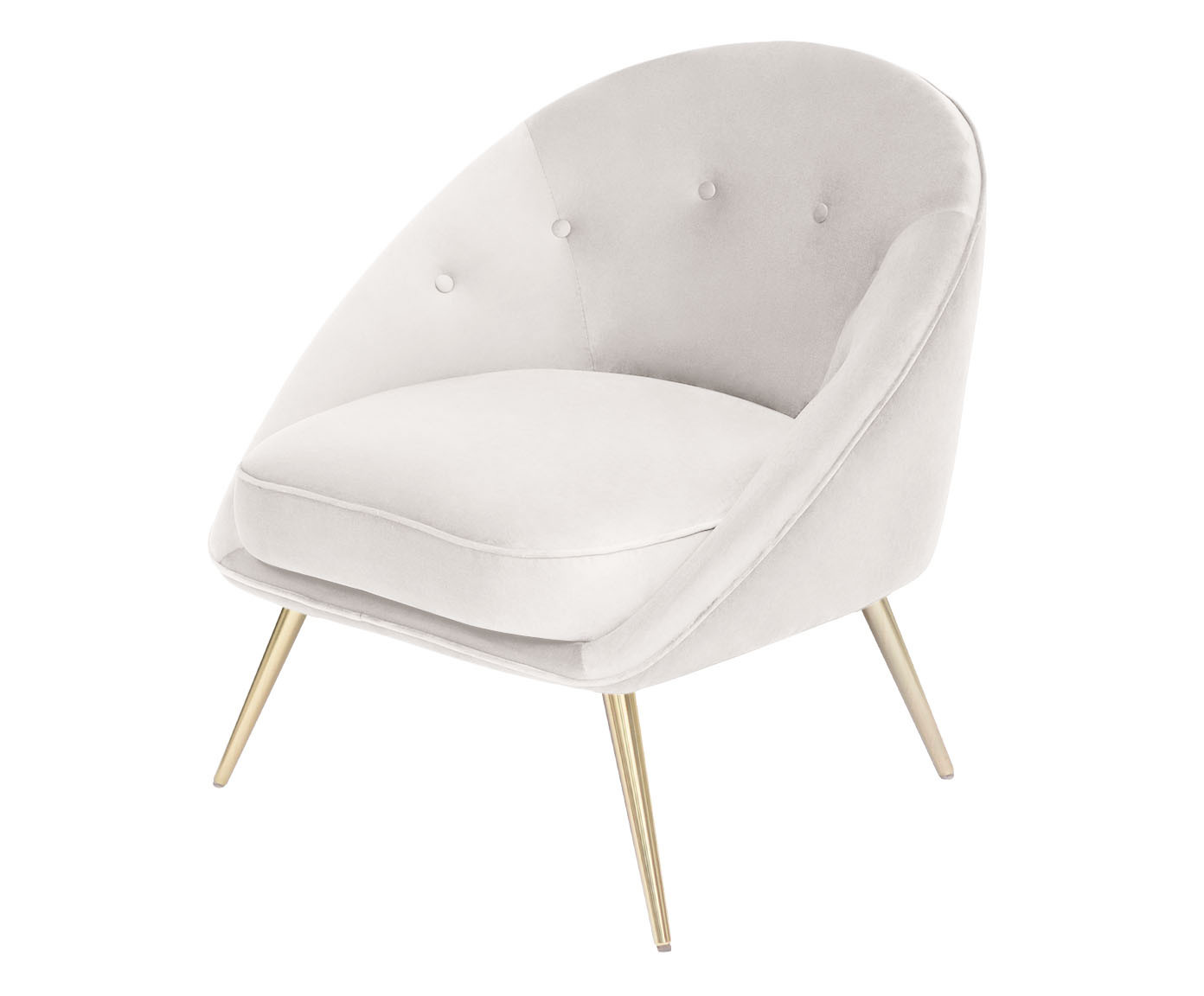 Poltrona Belle em Veludo - Cru e Dourado image number 3