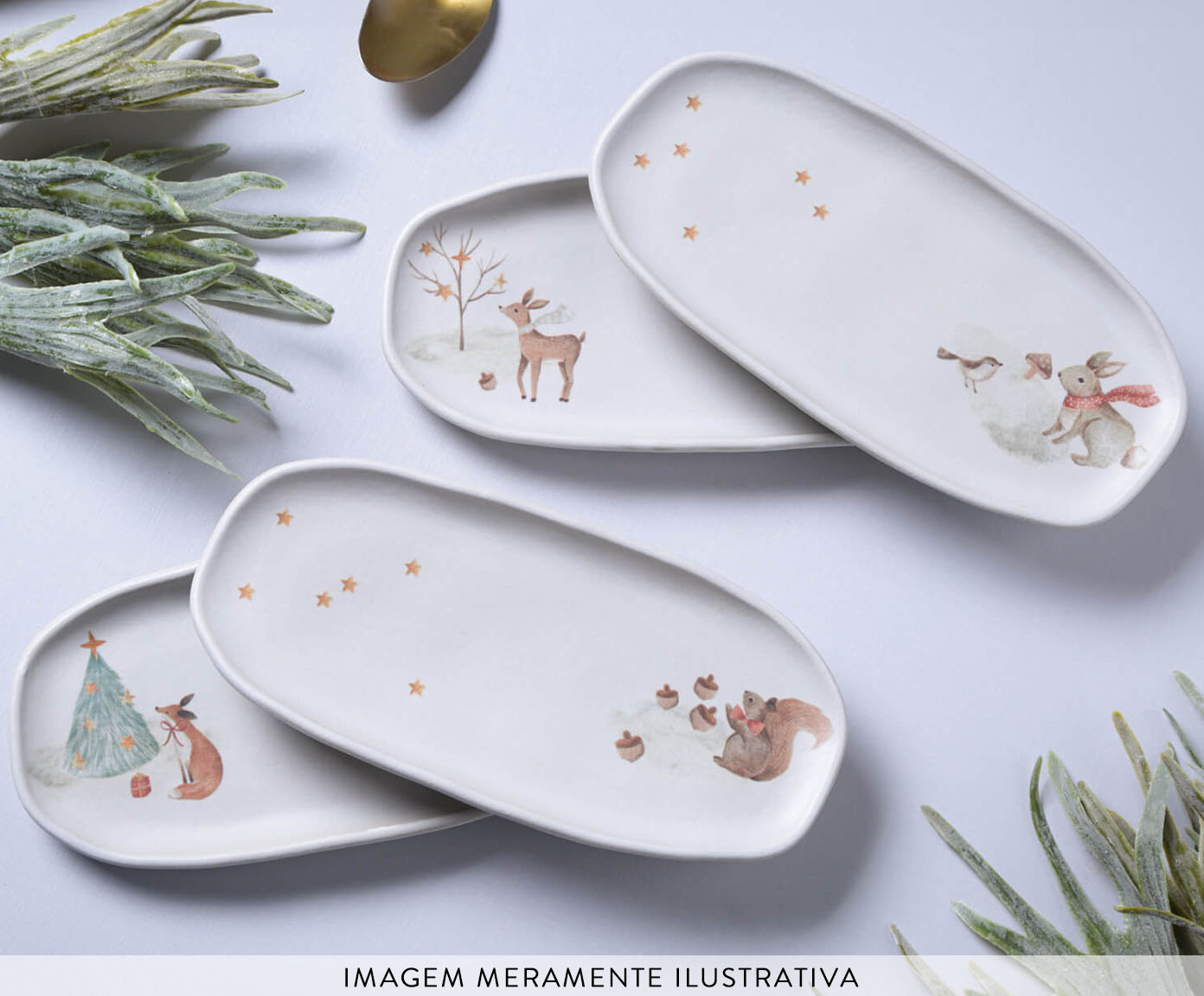 Jogo de Travessas Oval Org&acirc;nico Christmas Card image number 3
