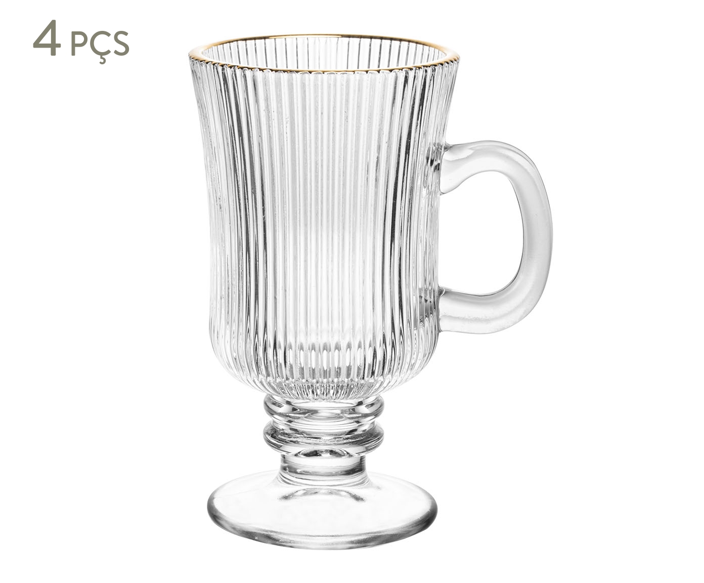 Jogo de Ta&ccedil;as para Cappuccino Dcom Fio Dourado Lines image number 0