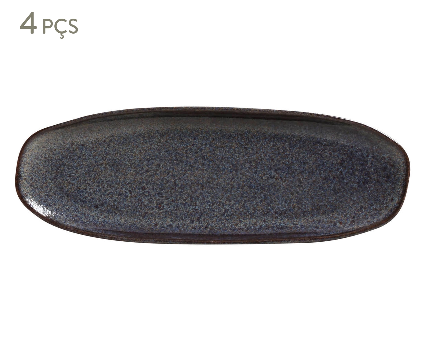 Jogo de Travessas Oval Rasa Org&acirc;nico Titanium Azul Escuro - image 0