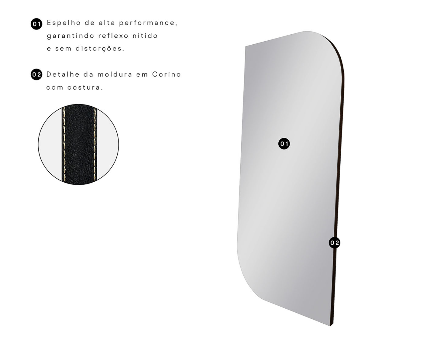 Espelho com Led Smart Bahrein Preto image number 3