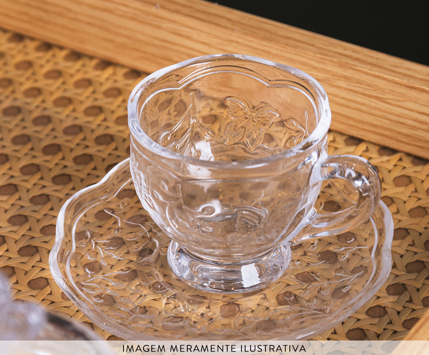 X&iacute;cara para Caf&eacute; de Cristal Ecol&oacute;gico New Butterfly image number 2
