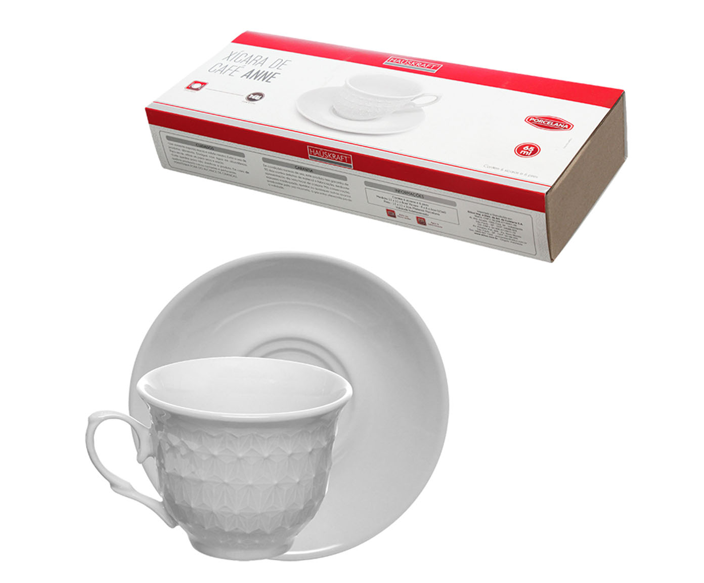 Jogo de X&iacute;cara para Caf&eacute; Anne em Porcelana Branca image number 2