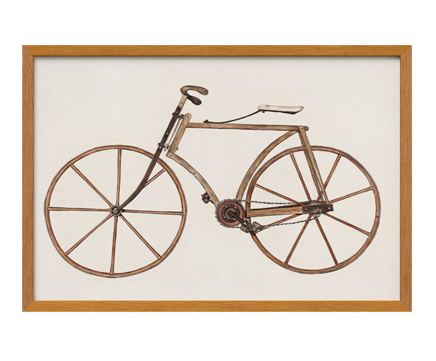 Quadro Bike Vintage com Moldura em Madeira - image 0
