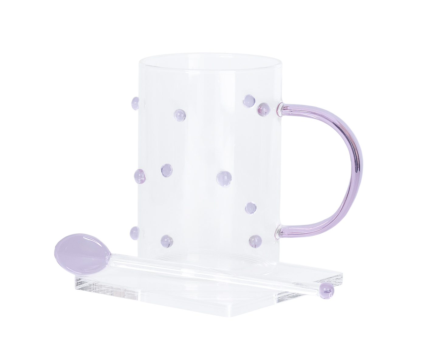 Caneca Rosa com Colher e Pires image number 0