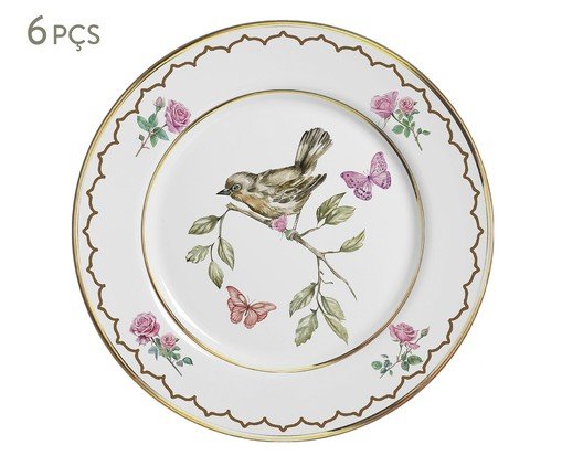 Prato para Sobremesa Sweet Bird com Filete Ouro image number 0