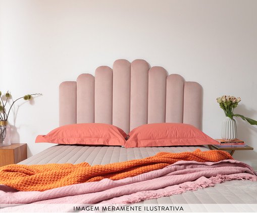 Cabeceira Painel em Veludo Royal Gomos - Rosa image number 3
