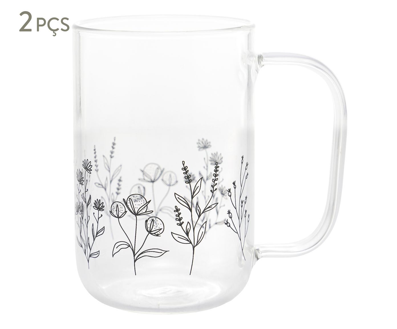 Jogo de Canecas Resistente A Calor Flor - image 0