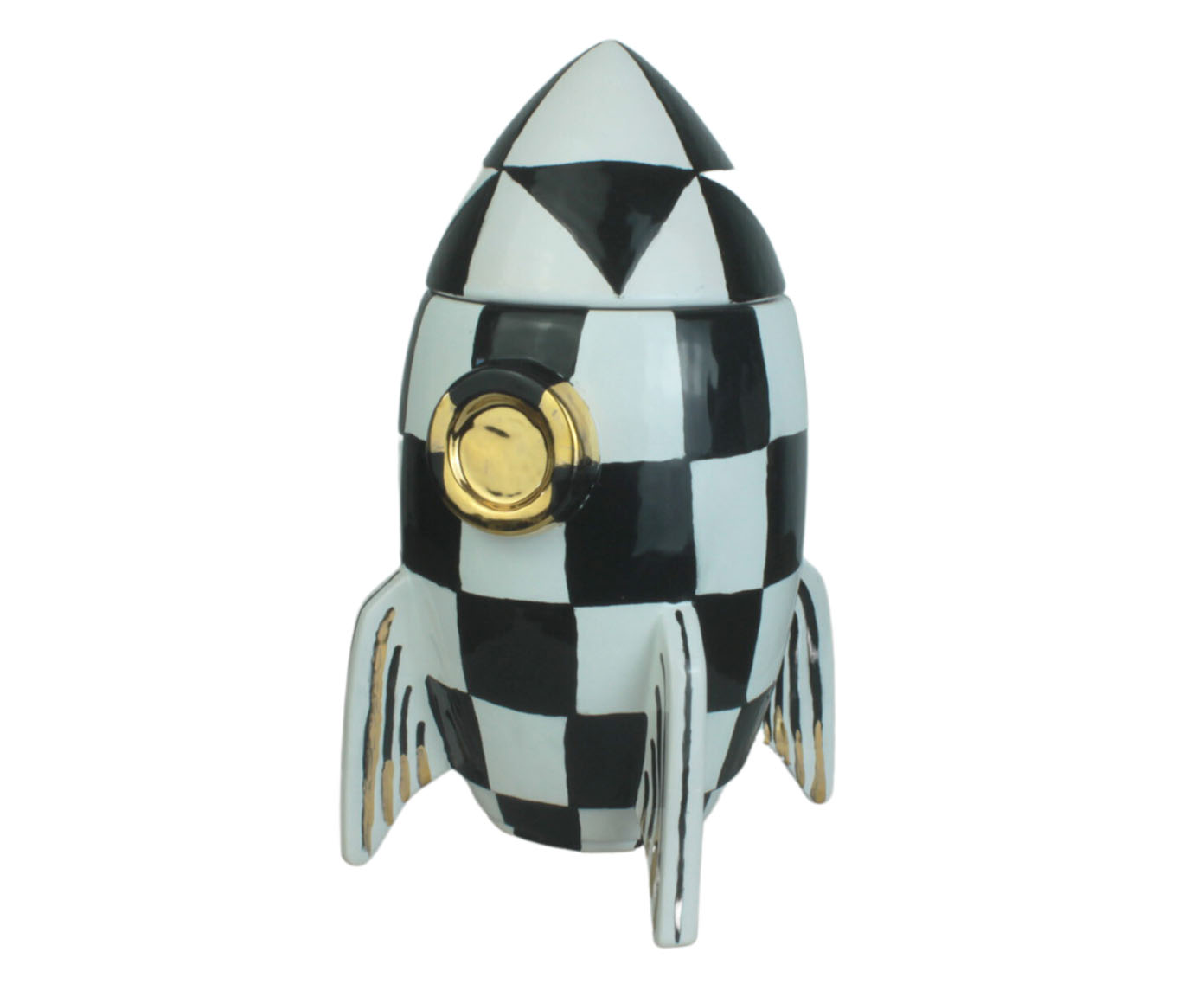 Caixa Rocket Preta e Branca com Dourado image number 0