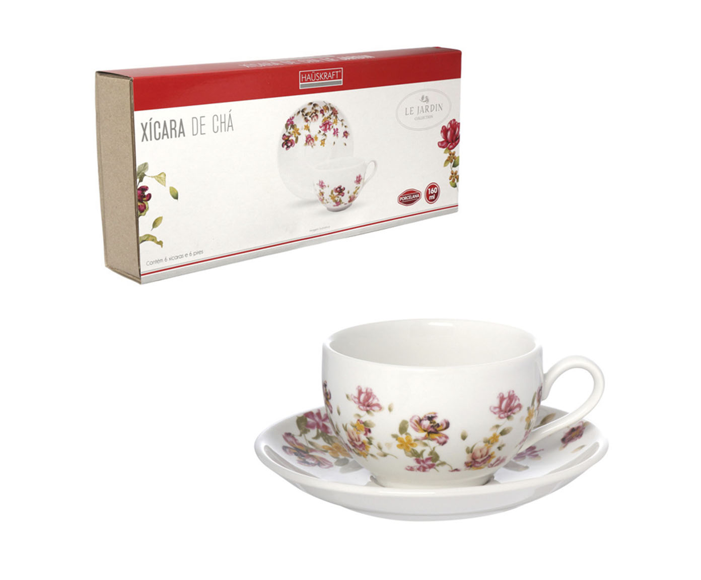 Jogo de X&iacute;cara para Ch&aacute; Le Jar em Porcelana Branca - image 1