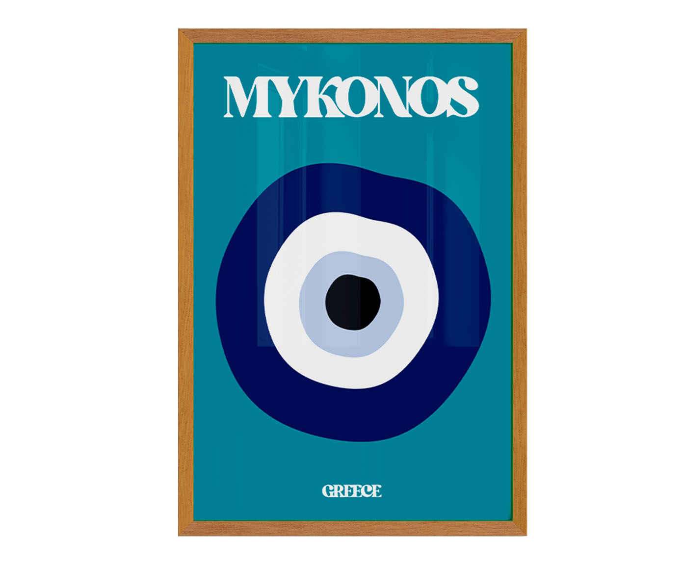 Quadro Mykonos com Moldura em Madeira - image 1