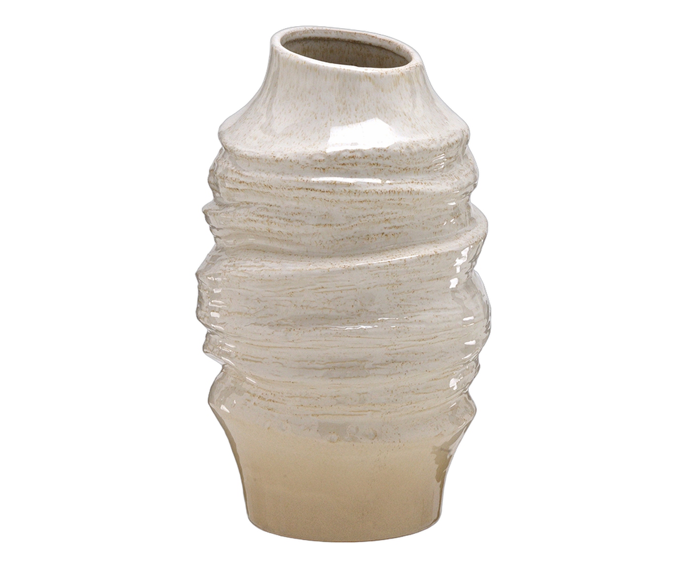 Vaso Decorativo Alvenor Creme e Marrom image number 0
