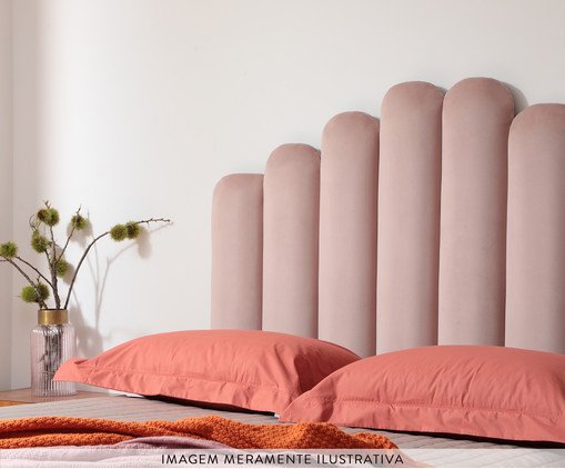Cabeceira Painel em Veludo Royal Gomos - Rosa image number 4