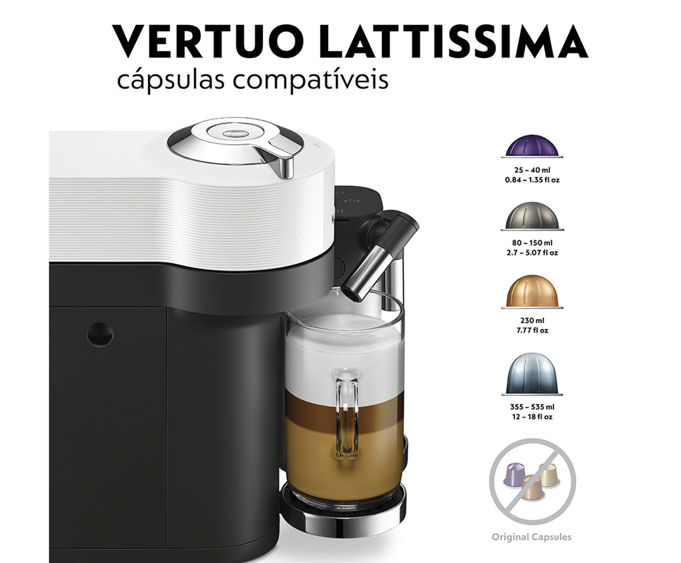 Cafeteira Nespresso Vertuo Lattissimo Branco - 110V image number 5