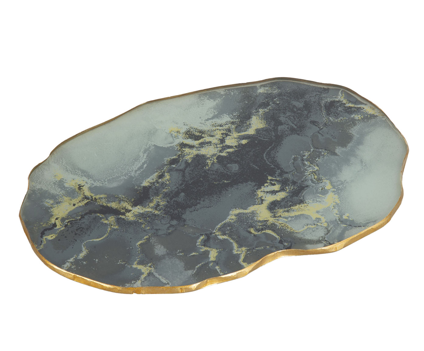 Centro de Mesa Org&acirc;nico Stone Onix com Borda Dourada - image 1
