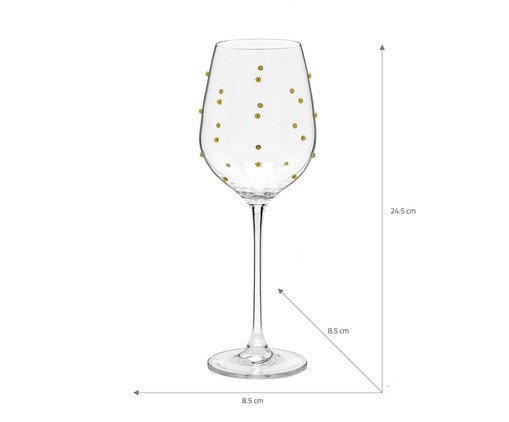 Jogo de Ta&ccedil;as para Vinho &Aacute;ureo Dourado image number 1