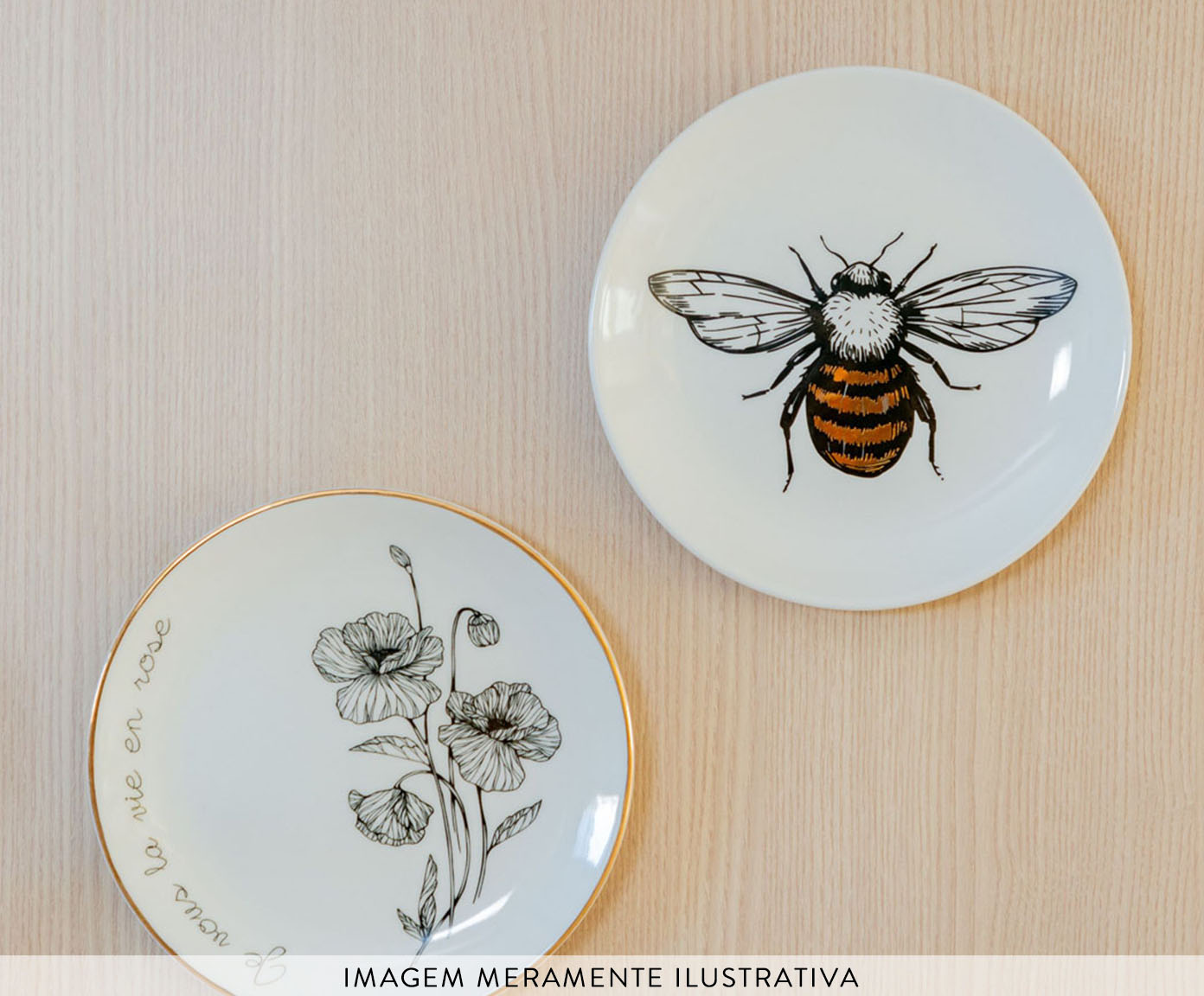 Prato Decorativo em Porcelana Bee image number 1