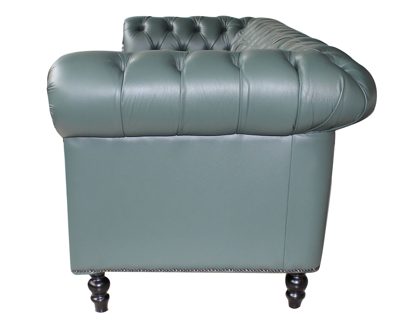 Sof&aacute; Chesterfield em Couro - Militar image number 3
